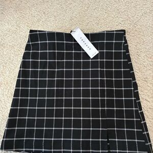 Topshop Black and White Grid Mini Skirt